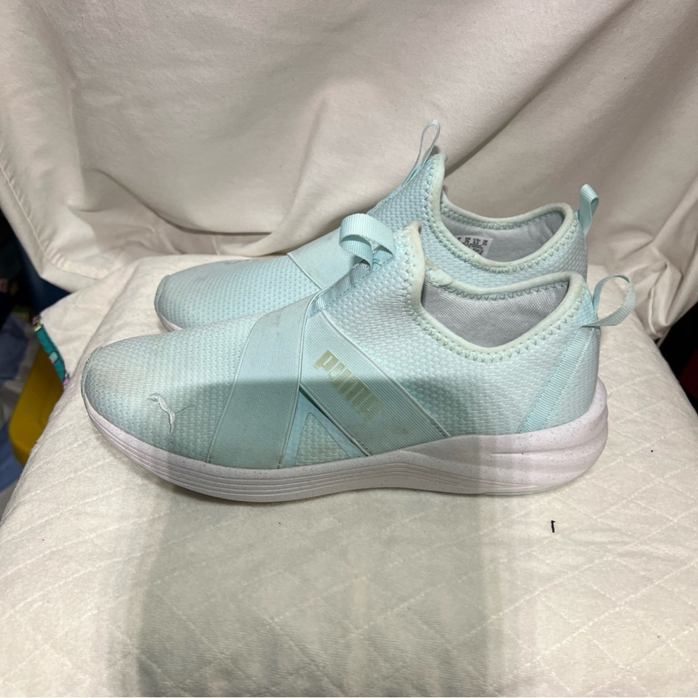 Puma Slip-On Sneakers in Mint Green - Picture 4 of 11